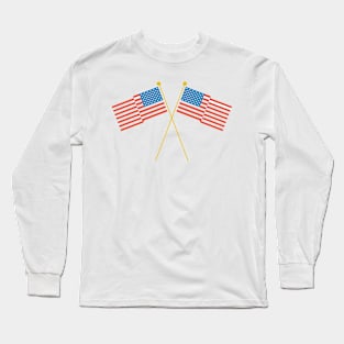 two American Flags Long Sleeve T-Shirt